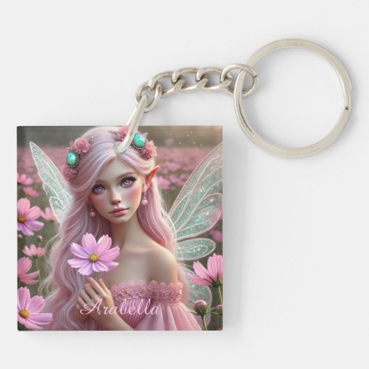 Mooie Oktoberfee in de kosmos Sleutelhanger (Achterkant)