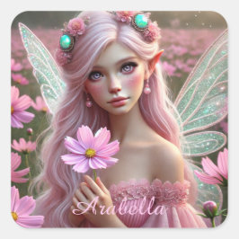 Mooie Oktoberfee in de kosmos Vierkante Sticker