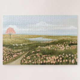 Mooie oliefilters die de Florale Meadow Path en La Legpuzzel