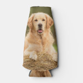 Mooie olieramp met een Golden Retriever Flesjeskoeler (Voorkant)