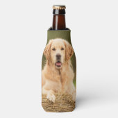 Mooie olieramp met een Golden Retriever Flesjeskoeler (Fles Voorkant)