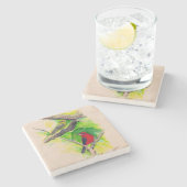 Mooie olietanagers schilderen stenen onderzetter (Zijkant)