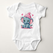 Mooie Olifant Baby Body Romper (Voorkant)