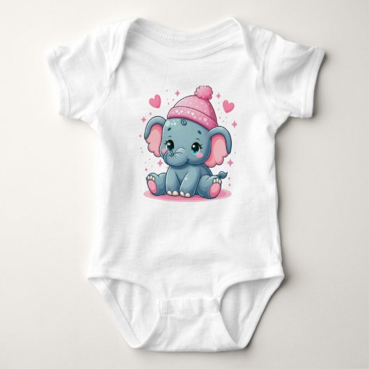 Mooie Olifant Baby Body Romper (Voorkant)