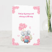 Mooie Olifant Baby Shower Bedankkaart (Achterkant)