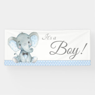 Mooie Olifant Baby Shower Slagborden voor Jongens Spandoek