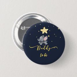 Mooie Olifant & Ballon Wordt Papa Knop Ronde Button 5,7 Cm