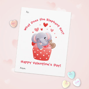 Mooie Olifant Cupcake Aangepaste Valentijnsdag voo Feestdagenkaart