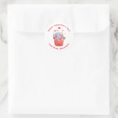 Mooie Olifant Cupcake Aangepaste Valentijnsdag voo Ronde Sticker (Tas)