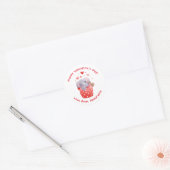 Mooie Olifant Cupcake Aangepaste Valentijnsdag voo Ronde Sticker (Envelop)