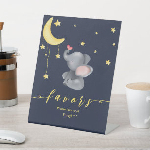 Mooie olifant- en vlindertaartjes voor babyshowerf reclamebord met voetstuk
