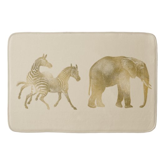 Mooie olifant en zebras badmat (Voorkant)