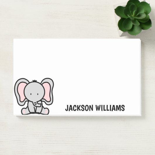 Mooie olifant gepersonaliseerde naam Post-it Notes (Kantoor)