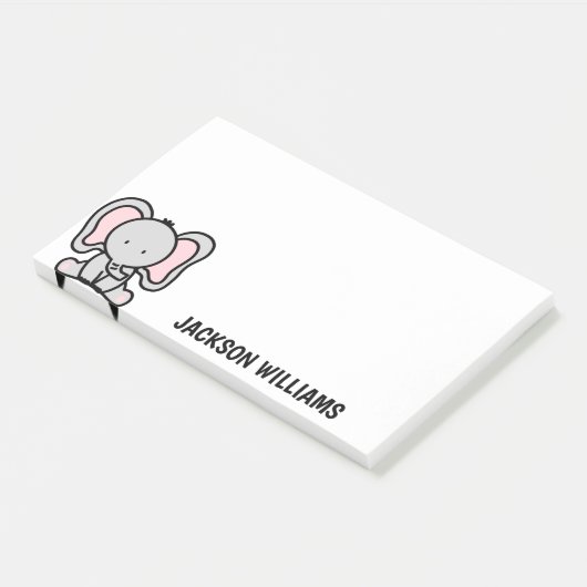 Mooie olifant gepersonaliseerde naam Post-it notit Post-it® Notes (Schuin)