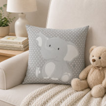 Mooie Olifant Grijs en Wit Stippenpatroon