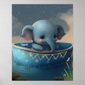 Mooie olifant in een boot Persoonlijke kunst kinde Poster (Voorkant)
