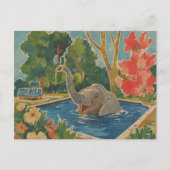 Mooie olifant in het zwembad briefkaart (Voorkant)