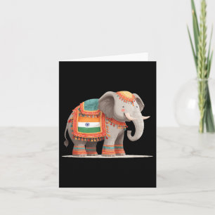 Mooie olifant kostuum voor Indiase kleuren en dier Kaart