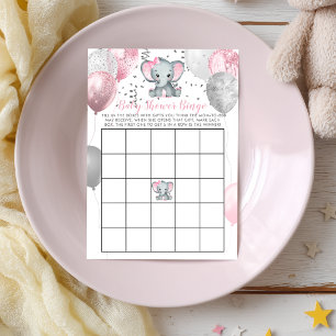 Mooie Olifant Meisje Ballonnen Baby Shower Bingo K Kaart