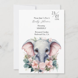 Mooie olifant met bloemen kaart