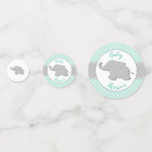 Mooie Olifant Mint Stippen Baby Shower Confetti (Voorkanten)