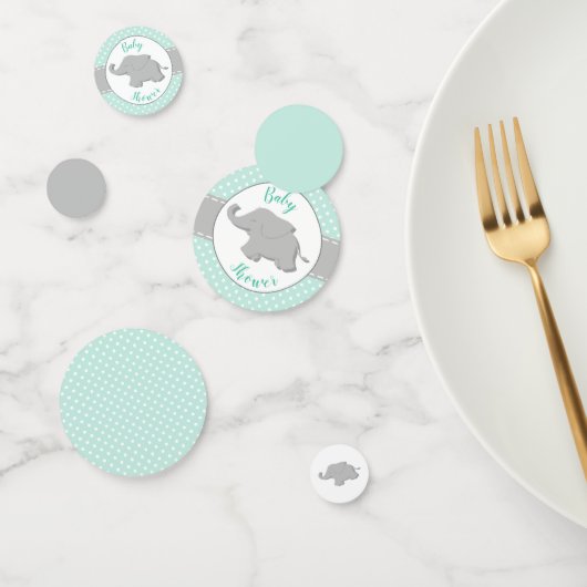 Mooie Olifant Mint Stippen Baby Shower Confetti (Groep)