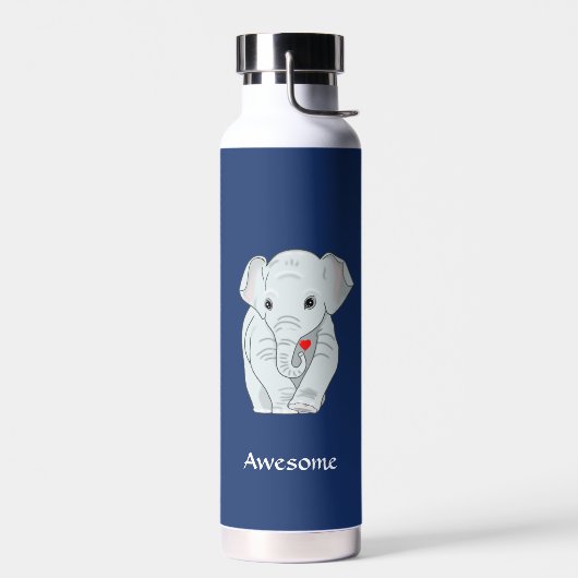 Mooie olifant op blauw waterfles (Links)
