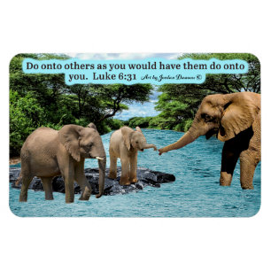Mooie Olifant Schrift Magneet Luke 6:31