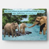 Mooie Olifant Schrift Plaque Luke 6:31 Fotoplaat (voorkant)