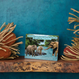 Mooie Olifant Schrift Plaque Luke 6:31 Fotoplaat