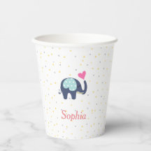 Mooie Olifant Slurf Hart Sterren Patroon Voor Meis