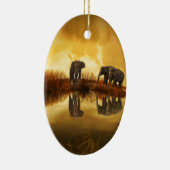 mooie olifant Thailand zonsondergang Keramisch Ornament (Rechts)