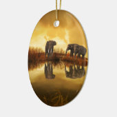 mooie olifant Thailand zonsondergang Keramisch Ornament (Links)