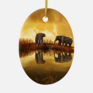 mooie olifant Thailand zonsondergang Keramisch Ornament