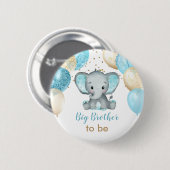 Mooie Olifant Turquoise Gouden Ballonnen Baby Show Ronde Button 5,7 Cm (Voorkant /achterkant)