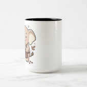 Mooie Olifant Tweekleurige Koffiemok (Center)