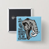 Mooie olifant vierkante button 5,1 cm (Voorkant /achterkant)