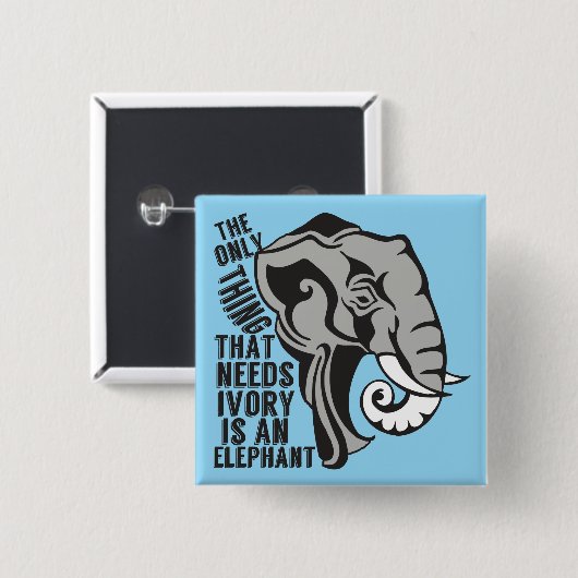 Mooie olifant vierkante button 5,1 cm (Voorkant /achterkant)