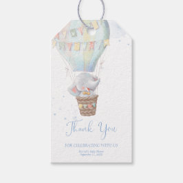 Mooie Olifanten Jongen Blauwe Baby Shower Cadeauta Cadeaulabel