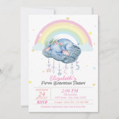 Mooie Olifanten Regenboog Sterren Verjaardag Kaart (Voorkant)