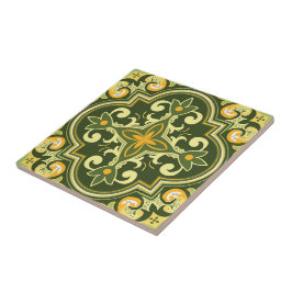 💚 mooie olijven en gele Azulejos Tegeltje