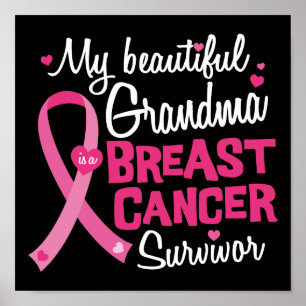 Mooie oma Breast Cancer Survivor Poster