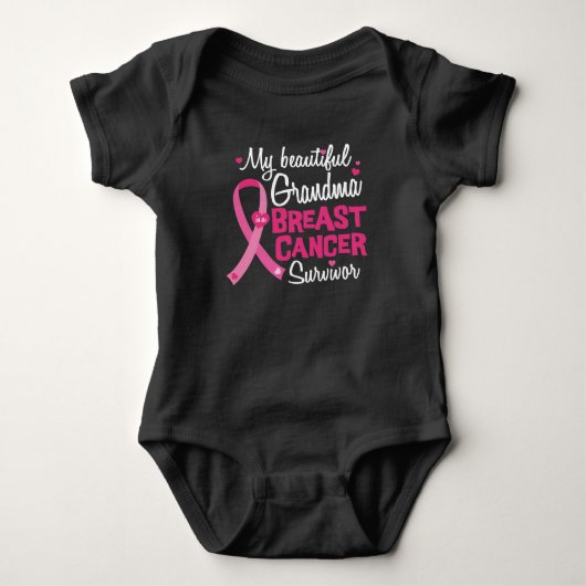 Mooie oma Breast Cancer Survivor Romper (Voorkant)