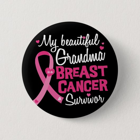 Mooie oma Breast Cancer Survivor Ronde Button 5,7 Cm (Voorkant)
