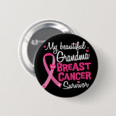 Mooie oma Breast Cancer Survivor Ronde Button 5,7 Cm (Voorkant /achterkant)