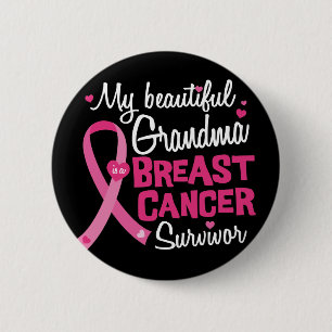 Mooie oma Breast Cancer Survivor Ronde Button 5,7 Cm