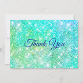 Mooie ombre groene nepschittertjes bedankkaart (Voorkant)