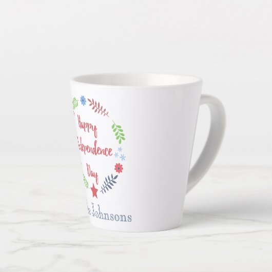 Mooie Onafhankelijkheidsdag Latte Mok (Rechterhoek)