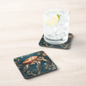 Mooie Onderwater Zee Schildpad Bier Onderzetter (Rechterzijde)