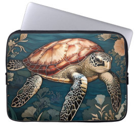 Mooie Onderwater Zee Schildpad Laptop Sleeve